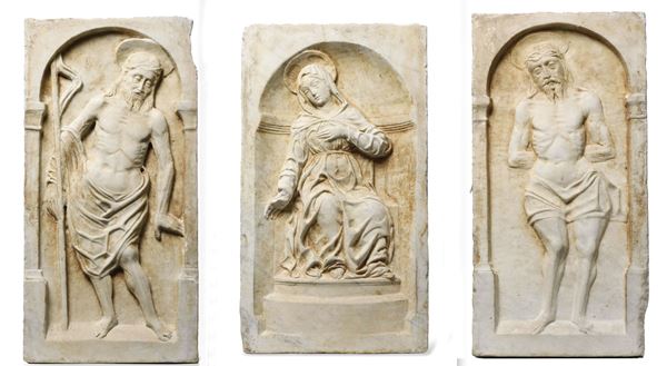Cristo deriso. Ecce Homo. Madonna Dolente. Arte rinascimentale lombarda del XV secolo, ambito di Cristoforo o Antonio Mantegazza