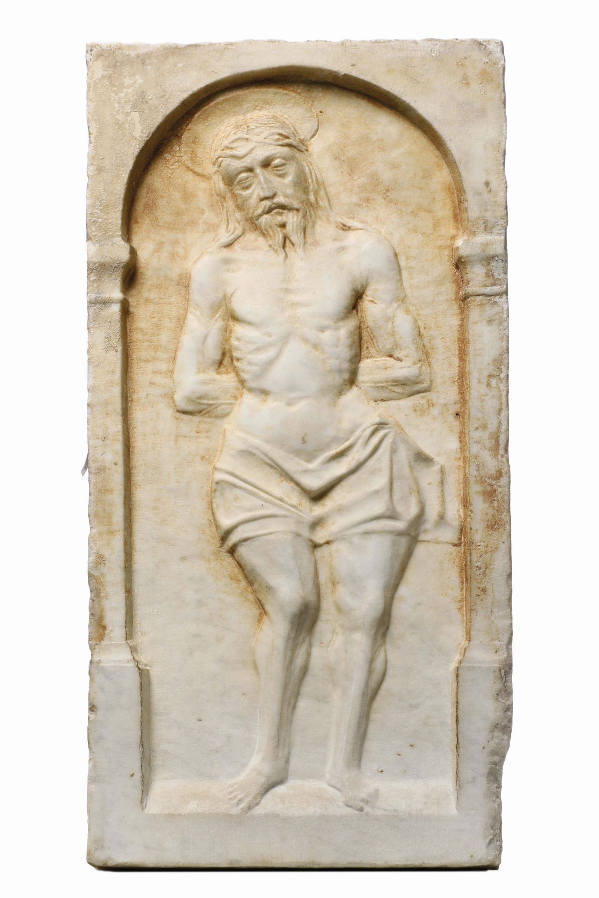 Ambito di Cristoforo o Antonio Mantegazza, Cristo deriso. Ecce Homo. Madonna Dolente, scultura in...