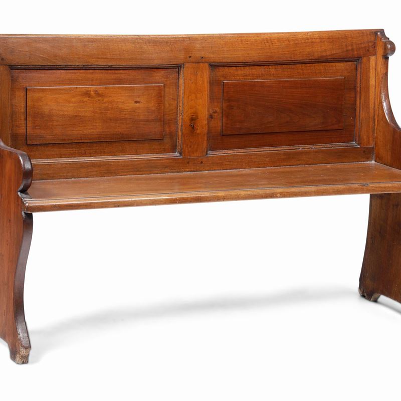 Panca in noce. XIX secolo  - Asta Antiquariato e dipinti - Cambi Casa d'Aste