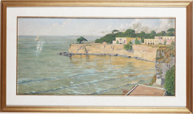 Luigi Gallina : Marina  - olio su tela - Auction Painting of the XIX-XX century - Cambi Casa d'Aste
