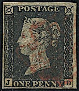 1840, Great Britain, one Penny Black (JD)