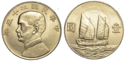 Cina. Republic, 1912-1949. Dollar (1934).