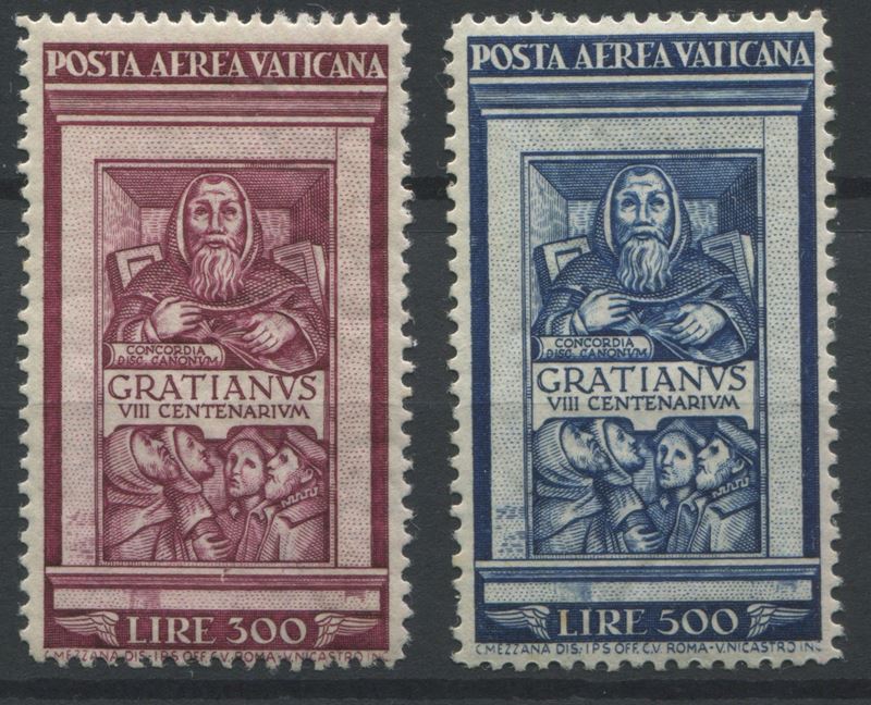 1951, Vaticano, Posta aerea serie “Graziano” (S.504)  - Auction Postal History and Philately - Cambi Casa d'Aste