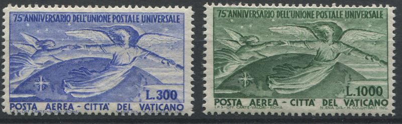 1949, Vaticano, Posta aerea, serie “75° anniversario dell’UPU” (S.503)  - Auction Postal History and Philately - Cambi Casa d'Aste