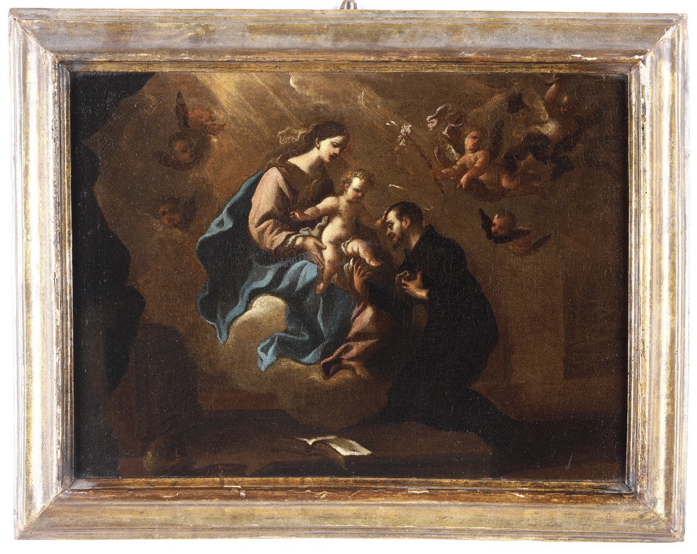 Scuola Genovese del XVIII Secolo Madonna con Bambino e S. Antonio da Padova