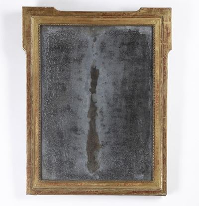 Cornice con All'interno Specchio al Mercurio, Dorata , Leggeri Intagli e con Profilatura Interna ...