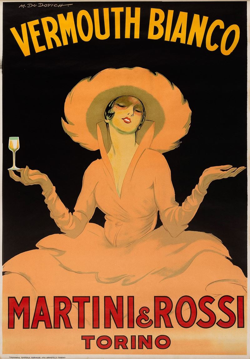 Marcello Dudovich : Vermouth  Bianco - Martini  - Asta Pop Culture e Manifesti - Cambi Casa d'Aste