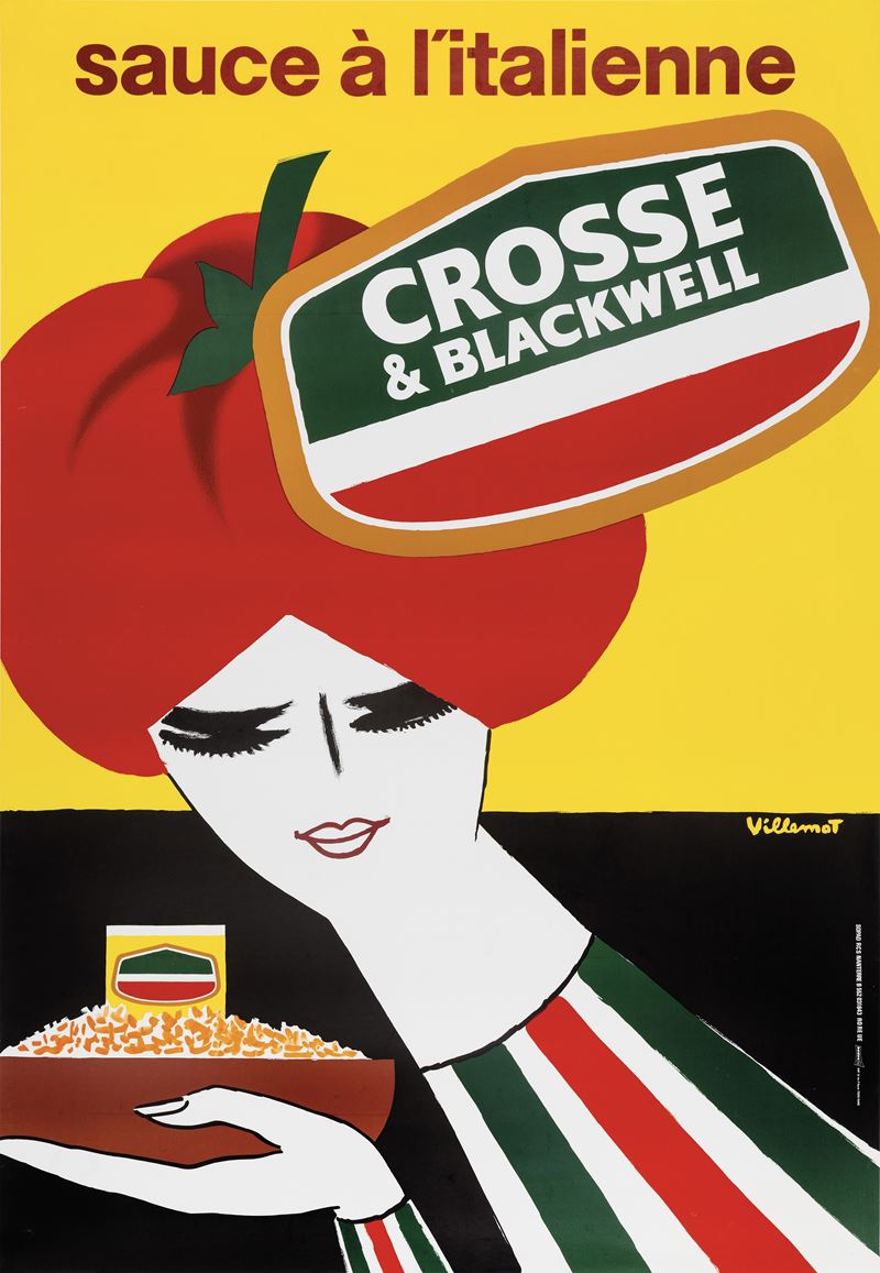Bernard Villemot : Crosse & Blackwell - sauce à l’ítalienne  - Auction Vintage Posters - Cambi Casa d'Aste