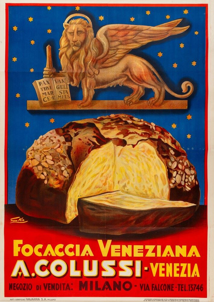 Emka : Focaccia Veneziana Colussi - Venezia  - Auction POP Culture and Vintage Posters - Cambi Casa d'Aste