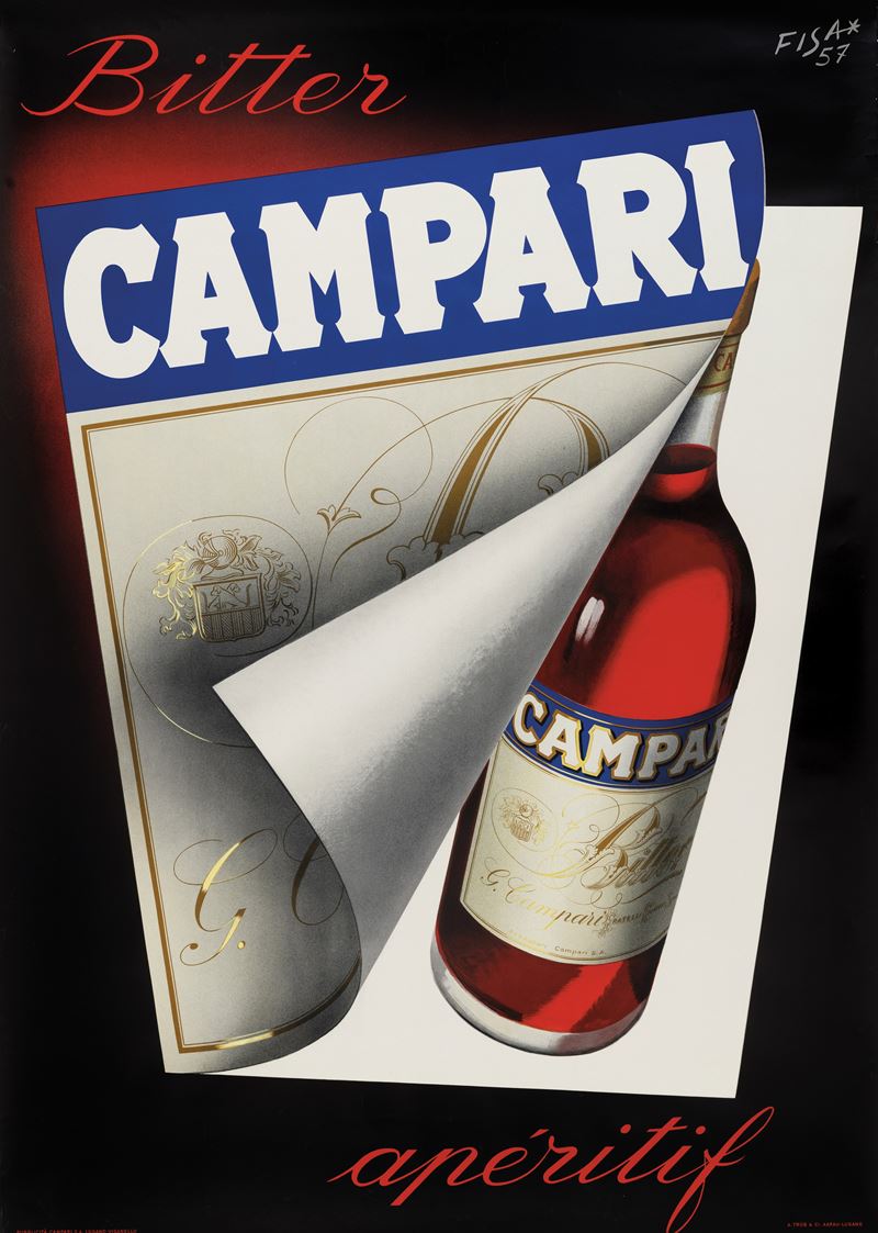 Carlo Fisanotti Fisa : Bitter Campari apéritif, Milano  - Auction Vintage Posters - Cambi Casa d'Aste