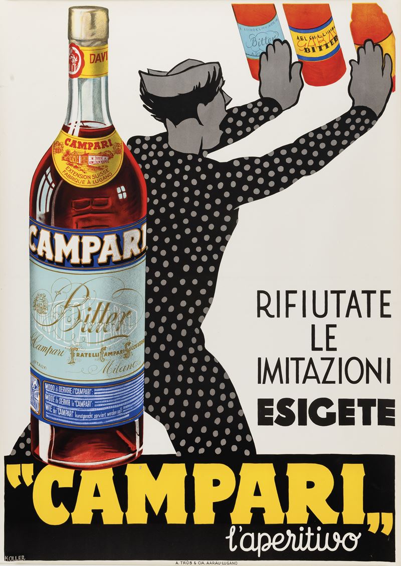 Koller : Bitter Campari Aperitivo, Lugano – Milano  - Auction Vintage Posters - Cambi Casa d'Aste