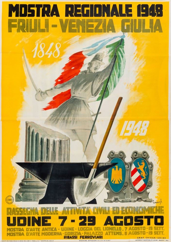 Caucigh : Mostra regionale Friuli Venezia Giulia, 1948 -  EMIT.  - Auction POP Culture and Vintage Posters - Cambi Casa d'Aste