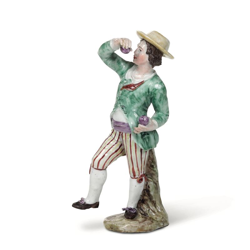 Figurina  Venezia, Manifattura Cozzi, 1770-1785   - Asta Maioliche, Porcellane e Figure Venete di un Collezionista Veneziano - Cambi Casa d'Aste