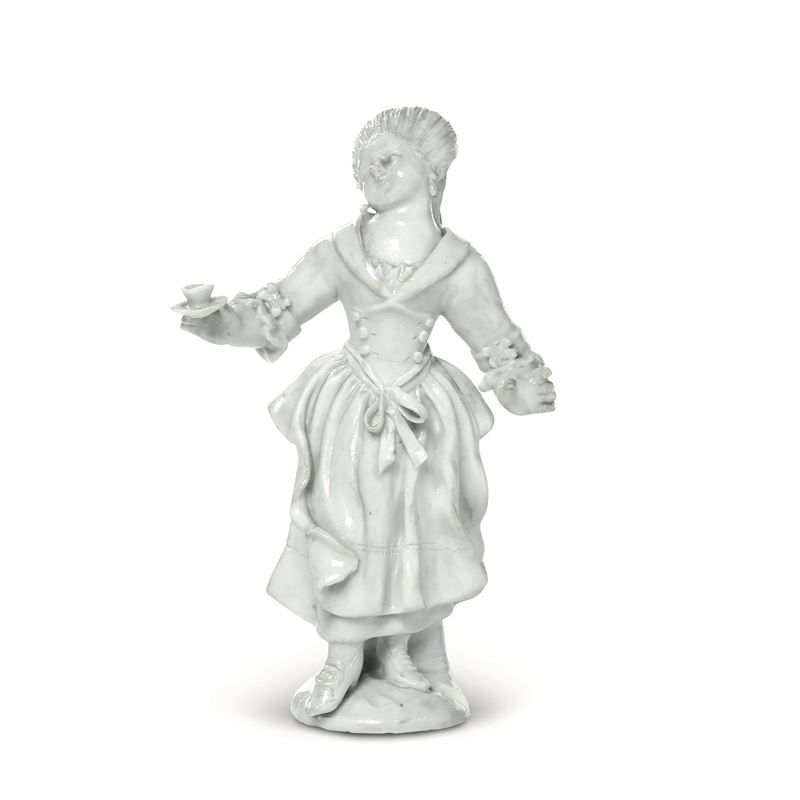 Figurina Nove, Manifattura Antonibon, gestione Parolin, 1781-1802 Modello di Domenico Bosello     - Auction Majolica, Porcelain and Venetian Figures of a Venetian Collector - Cambi Casa d'Aste