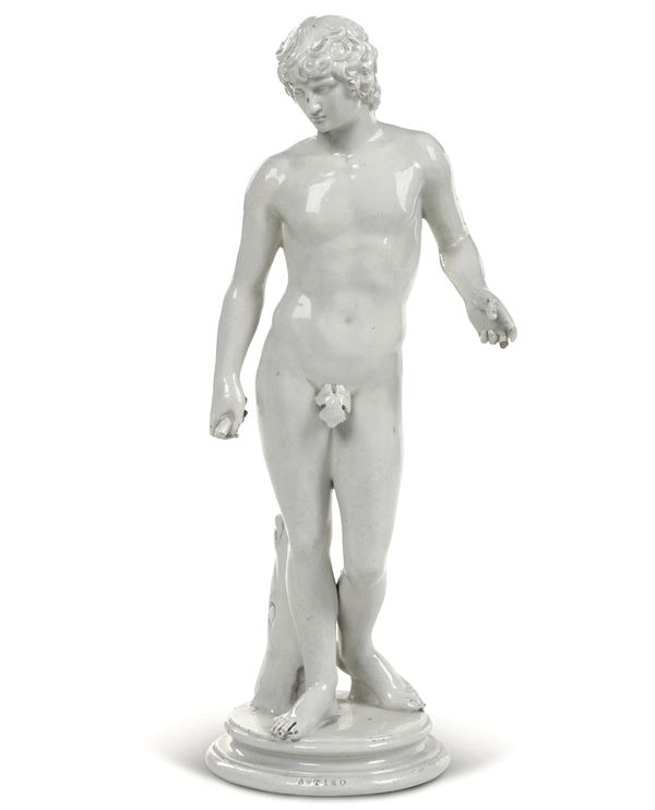 Grande figura di Antino Ambito veneto, probabilmente Bassano del Grappa, Manifattura Marinoni, XIX secolo 
