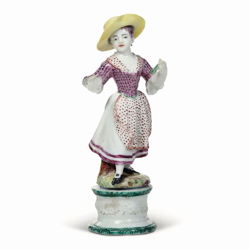 Figurina Nove, Manifattura Antonibon, gestione Parolin, 1781-1802 Modello di Domenico Bosello  - Auction Majolica, Porcelain and Venetian Figures of a Venetian Collector - Cambi Casa d'Aste