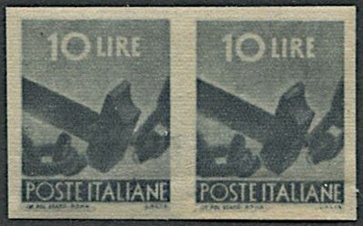 1945/1946, Repubblica Italiana, Democratica, Falso Dell'epoca, 10 Lire Grigio Ardesia