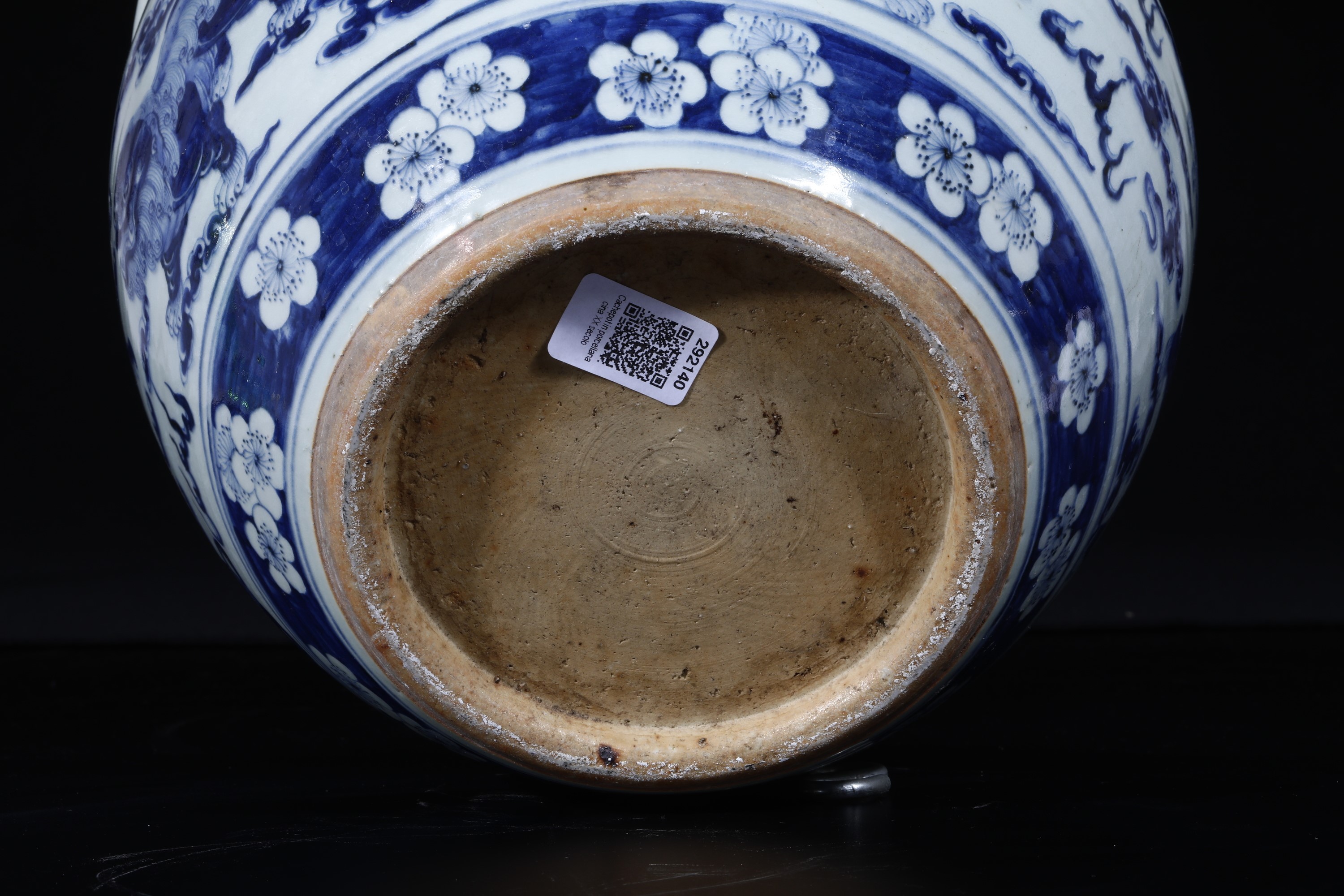 Cachepot in Porcellana Bianca e Blu, Cina XX Secolo