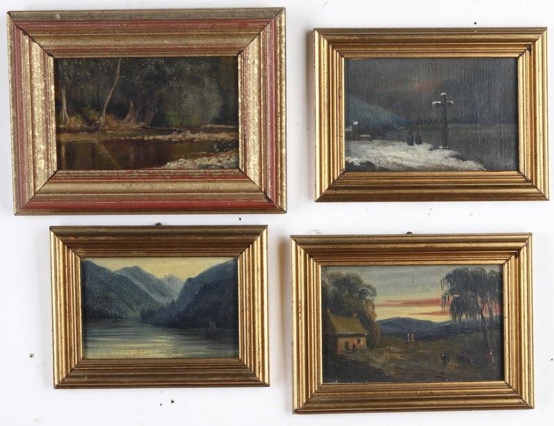 Quattro piccoli dipinti a soggetto campestre. XX secolo  - Asta Dipinti del XIX e XX secolo - Cambi Casa d'Aste