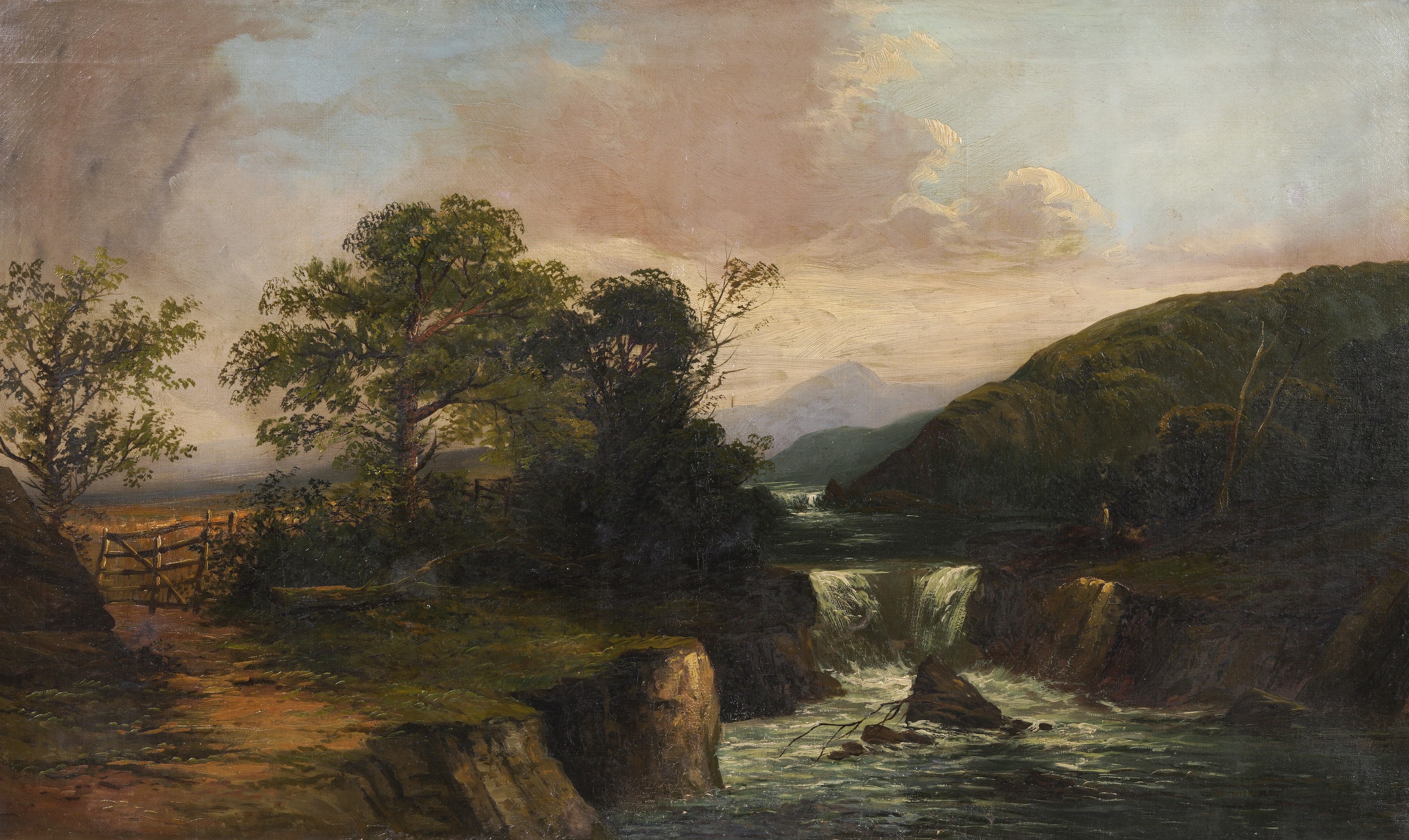 Pittore del XX Secolo Paesaggio con Fiume