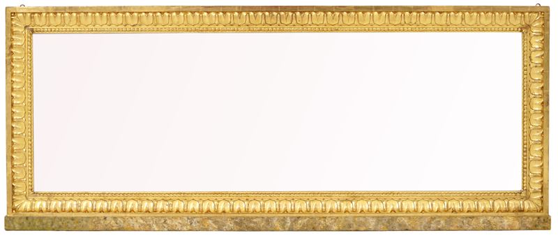 Specchiera in legno intagliato e dorato. XX secolo  - Asta Palazzo Pugliese: Decori in stile antico - Cambi Casa d'Aste