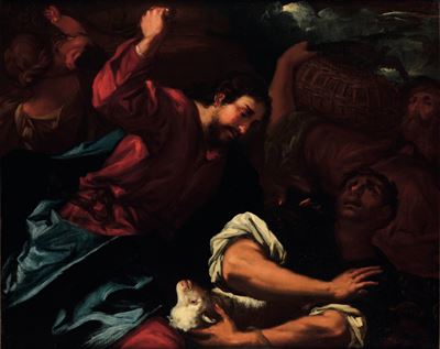 Scuola Veneta del XVII Secolo la Cacciata dei Mercanti dal Tempio