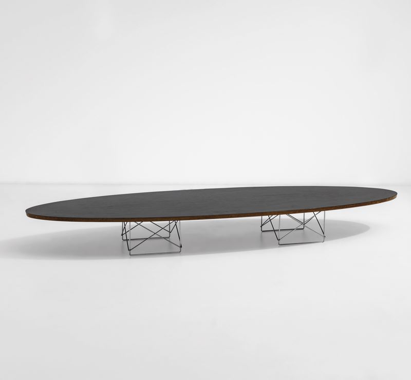 Charles &amp; Ray Eames : Tavolo basso ovale mod. ETR  - Asta Design 200 - Cambi Casa d'Aste