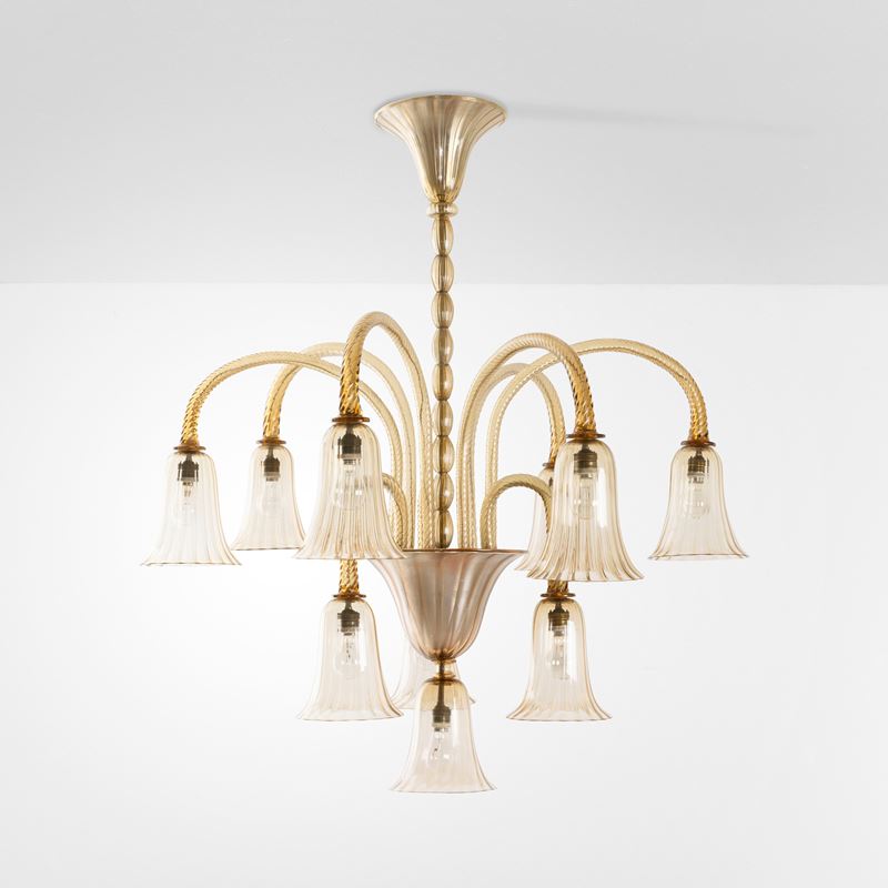Napoleone Martinuzzi : Grande lampada a sospensione mod. 2082  - Asta Design 200 - Cambi Casa d'Aste