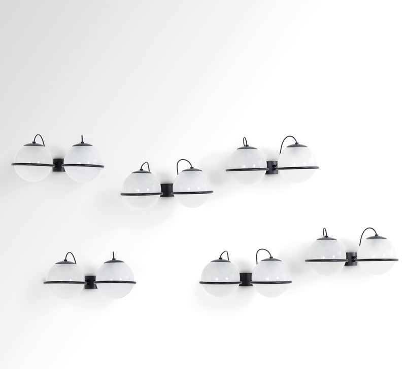 Gino Sarfatti : Sei lampade a parete mod. 238/2  - Auction Design 200 - Cambi Casa d'Aste
