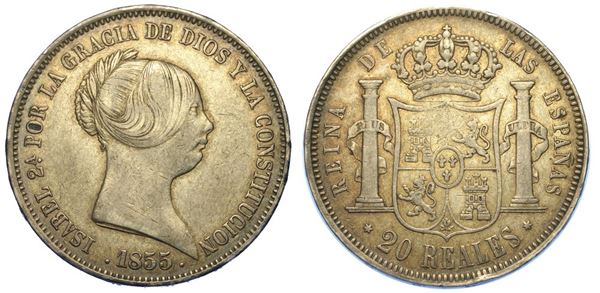 SPAGNA. ISABEL II, 1833-1868. 20 Reales 1855.