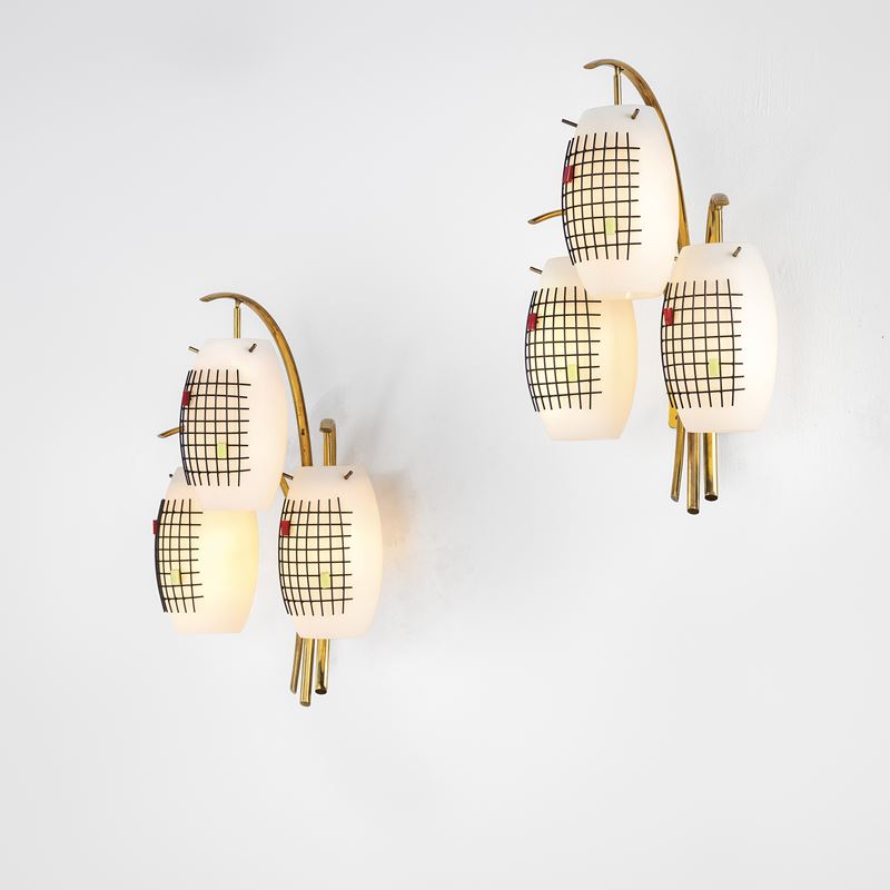 Angelo Lelii : Due lampade a parete.  - Asta Fine Design - Cambi Casa d'Aste