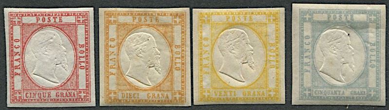 1861, Emissioni per le Province Napoletane, serie di 8 valori  - Auction Postal History and Philately - Cambi Casa d'Aste