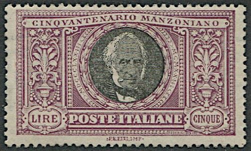 1923, Regno d’Italia, “Manzoni”, serie di sei valori