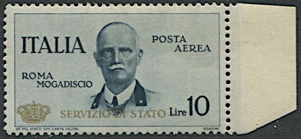 1934, Regno d’Italia, Servizio Aereo, 10 lire ardesia