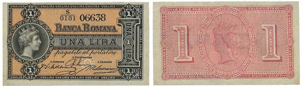 REGNO D’ITALIA. VITTORIO EMANUELE II DI SAVOIA, 1861-1878. BANCA ROMANA. Lira 1872.