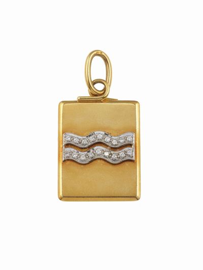 Oro giallo 750/1000, Pomellato. Pendente con diamanti