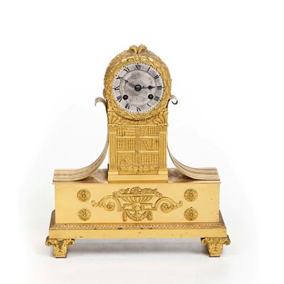 Pendola da tavolo in bronzo dorato, Francia XIX secolo