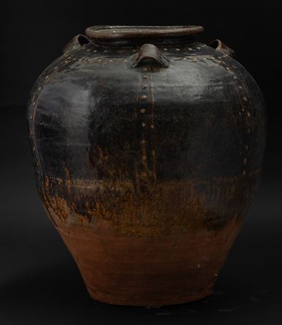Grande Giara in Bronzo a Decoro Geometrico, Cina, Dinastia Qing, XX Secolo