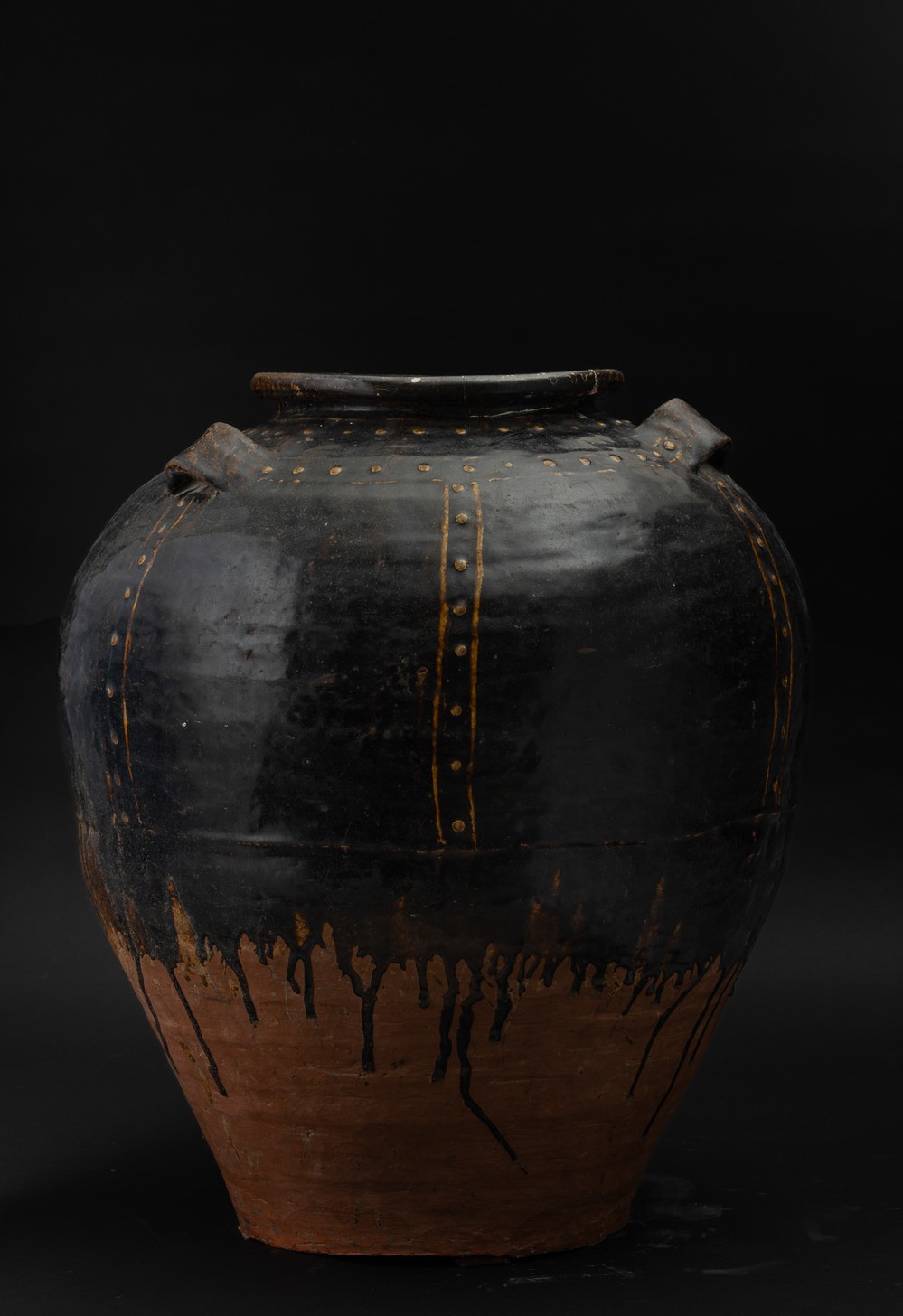 Grande Giara in Bronzo a Decoro Geometrico, Cina, Dinastia Qing, XX Secolo