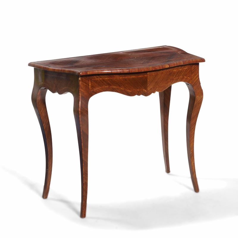 Piccola consolle lastronata e filettata. XIX secolo  - Auction Antiques and paintings - Cambi Casa d'Aste