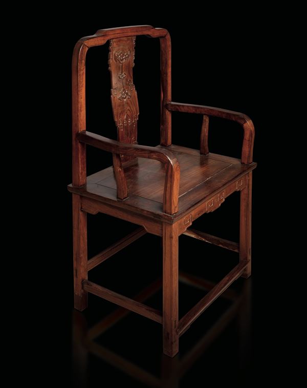 A Hulai wood chair, China, Qing Dynasty
