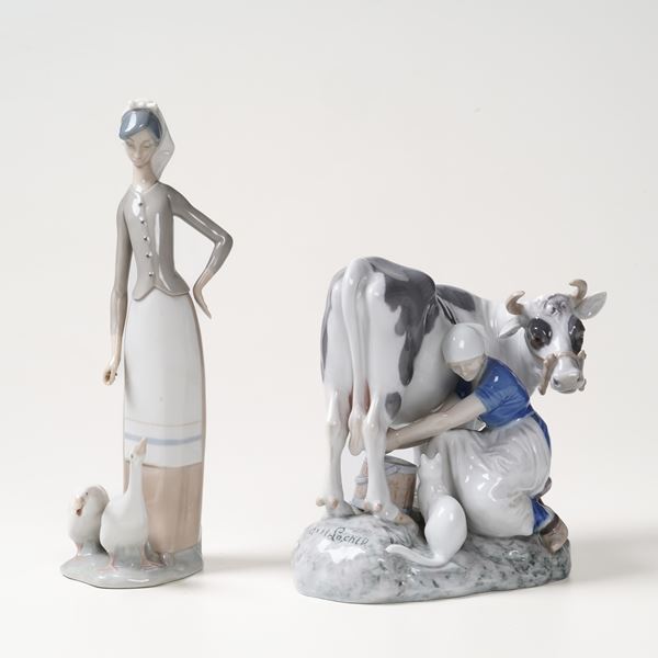 Due gruppi. Danimarca, Manifattura Bing & Grondahl, XX secolo. Spagna, Manifattura Lladro, XX seolo.
