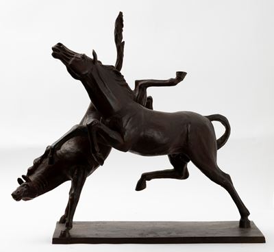 Santo Caslini (carate Brianza 1912-1999) Due Cavalli
