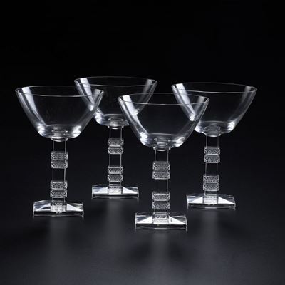 Dodici Calici “argos” Francia, Manifattura Lalique, Metà del XX Secolo