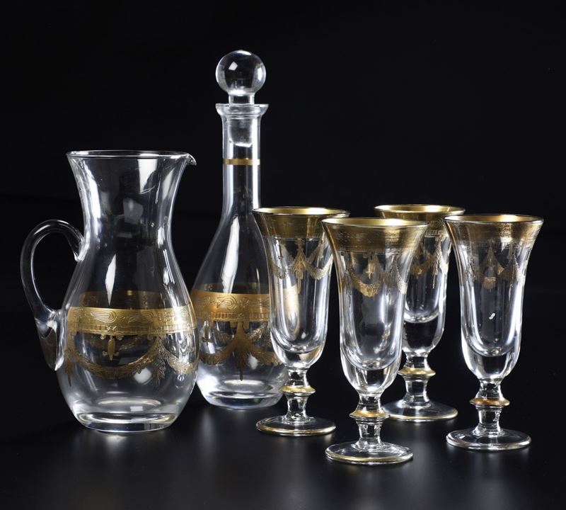 Servizio di calici. Murano, XX secolo.  - Asta Arredi per la Tavola - Cambi Casa d'Aste