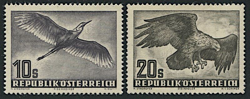 1950/1953, Austria, Posta Aerea, "Uccelli in volo"  - Asta Filatelia - Cambi Casa d'Aste