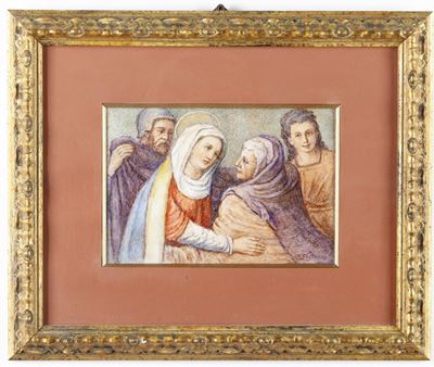 Dipinto a Firma Falchero Madonna con Figure