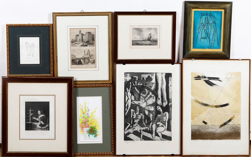 Lotto di stampe e disegni  - Auction Antiques and paintings - Cambi Casa d'Aste