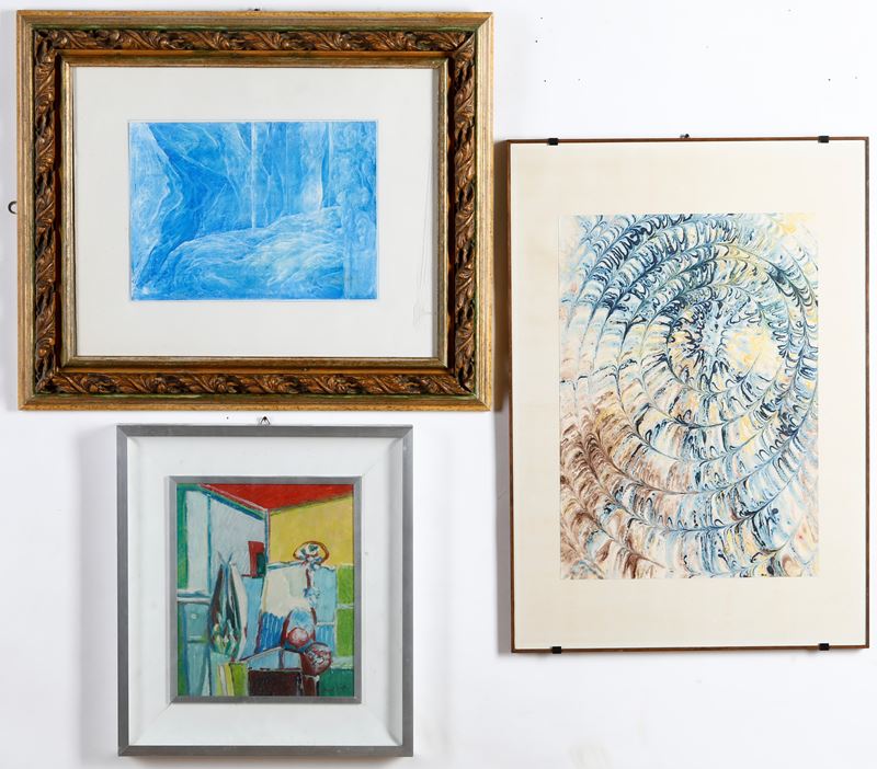 Tre dipinti di autori del XX secolo  - Auction Antiques and paintings - Cambi Casa d'Aste