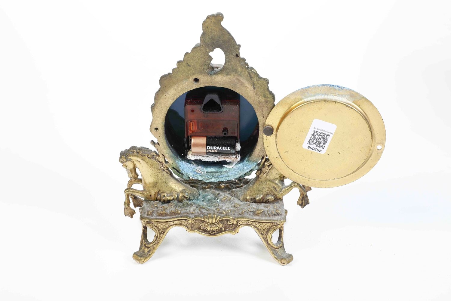 Piccolo Orologio da Tavolo in Metallo Dorato. XX Secolo